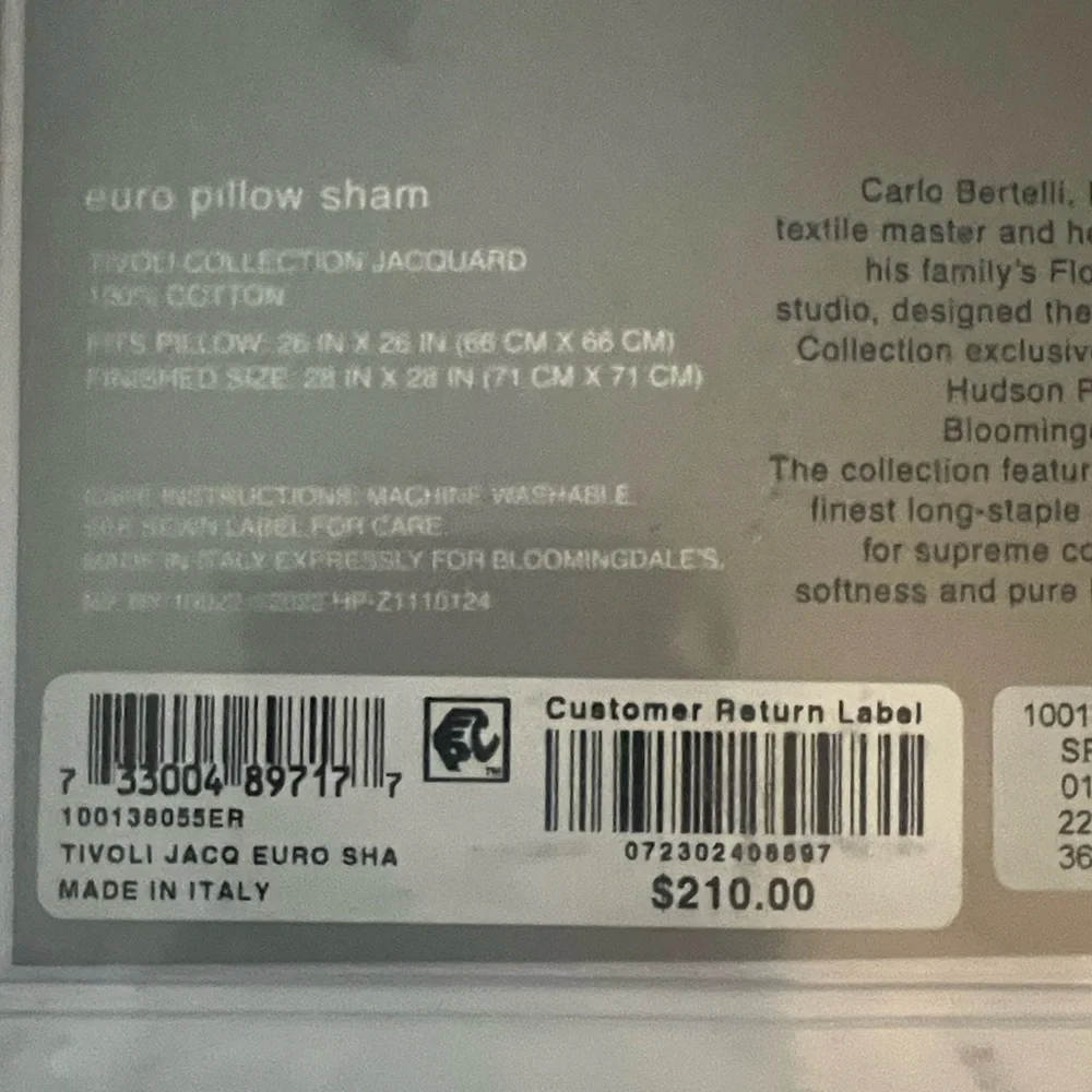 Hudson Park Collection Italian Tivoli Jacquard Pillow Sham, Size Queen $210